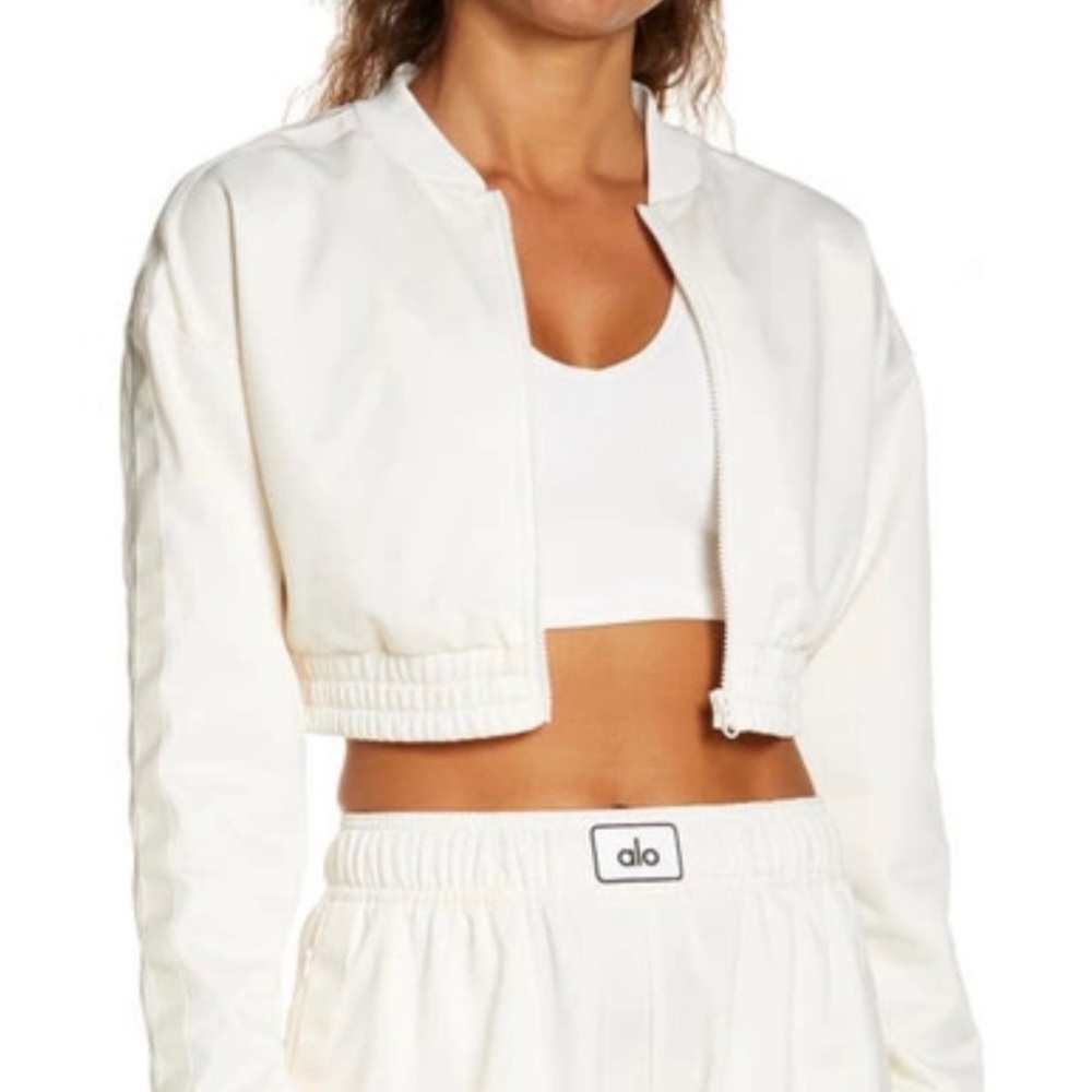 ALO Yoga Women's Off-White Bomber Jacket